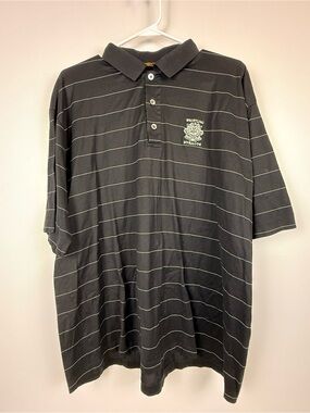 Marbas Whistling Straits Golf Polo Shirt Mens XL Black Luxury Mercerized Italy